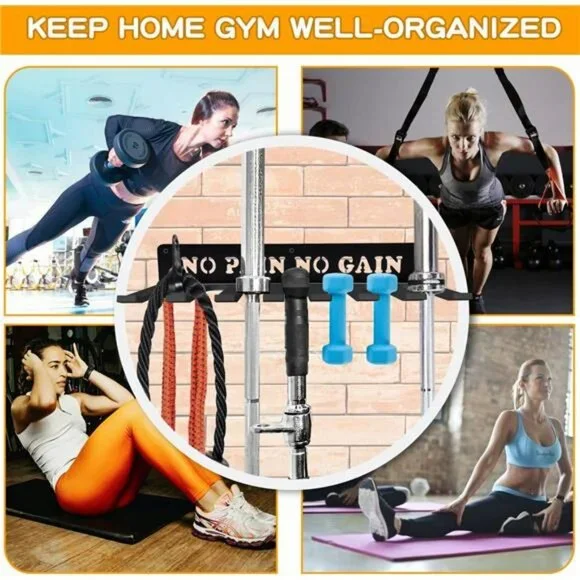 Gym Home Rack 8 Hook Heavy-Duty Wall-mounted Organizer